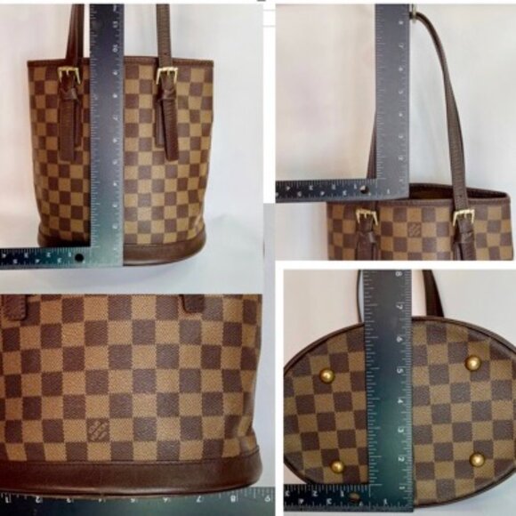 Authentic Louis Vuitton Damier Marais Bucket Bag with Accessory Pouch, Gorgeous! - Picture 13 of 16